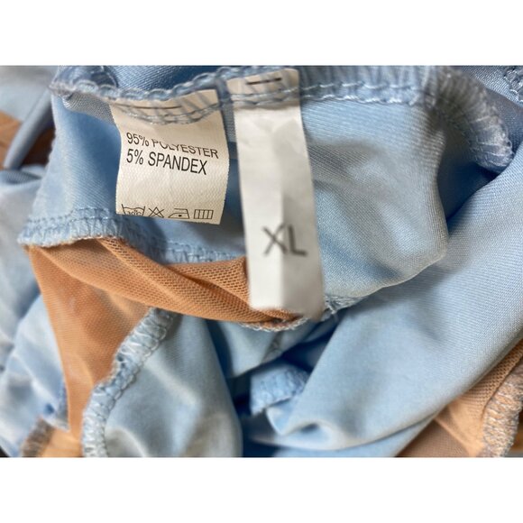 2‎ Piece Activewear Set XL Light Blue & Peach Sexy Bodycon Stretch Club Leggings - Picture 5 of 5